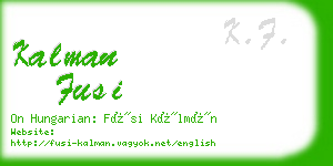 kalman fusi business card